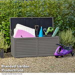 Garden_Gear 490l Garden Storage W/sit On Lid-grey W/blk Lid