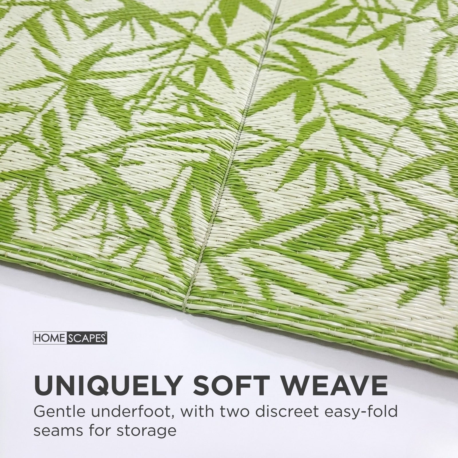Luxury Outdoor Rug Waterproof Reversible For Garden Patio 100% Recycled, Green Zena Tropical | 180cm x 270cm | Green