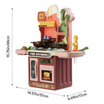 Kids Pretend Kitchen Playset With Sounds, Light And Play Food | Brown