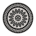 35cm Dia X 54cm H Outdoor Mosaic Accent Side Table Plant Stand | Black & White