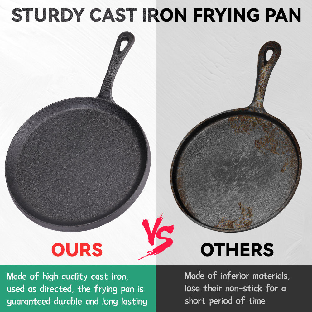 25cm Dia Black Cast-iron Pan With Stay-cool Handle