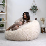 Cocoon Faux Fur Bean Bag Chair | White