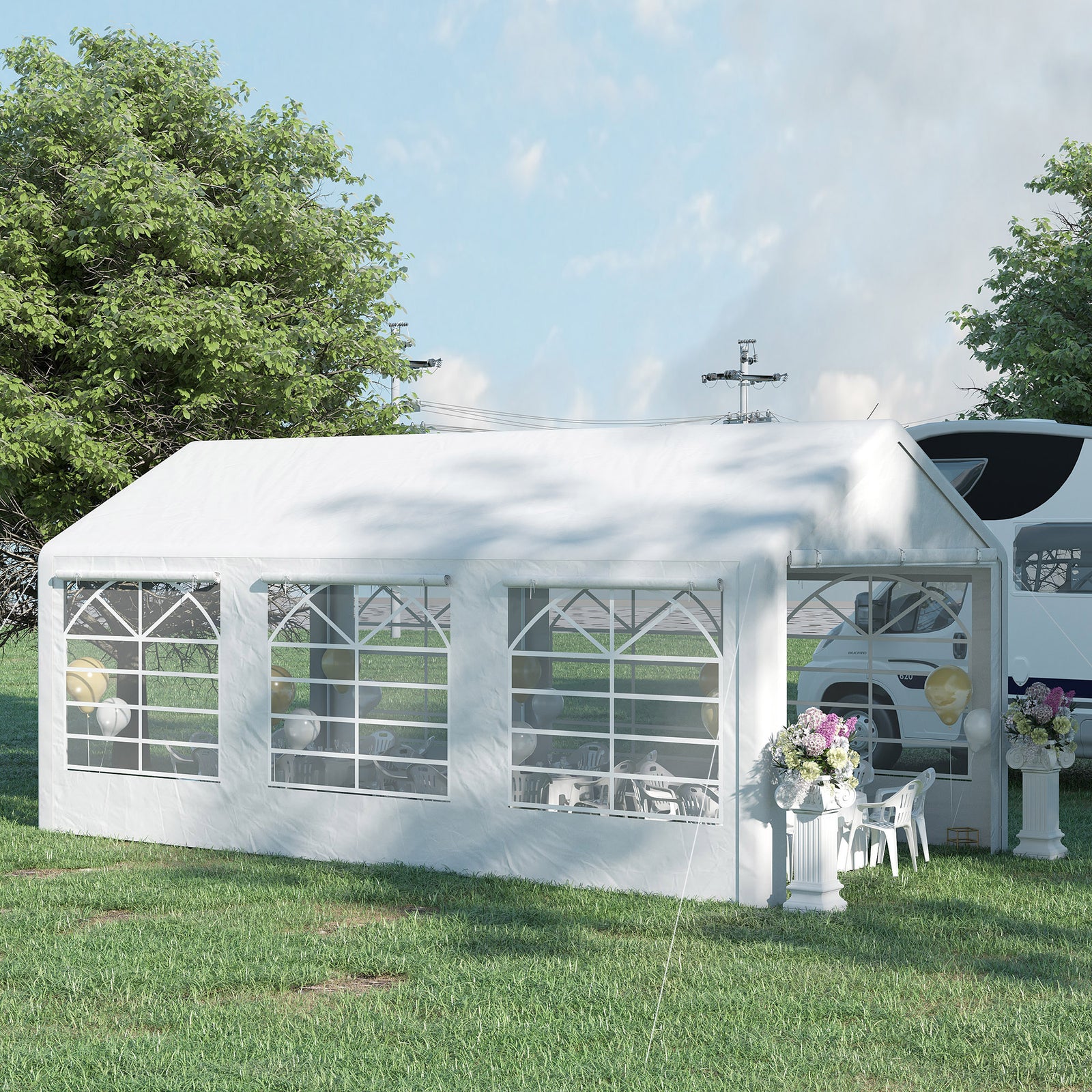 6m X 3m Heavy Duty Carport Outdoor Car Canopy Shelter Tent