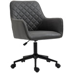 Swivel Argyle Office Chair Leather-feel | Dark Gray
