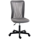 Armless Office Chair, Swivel Desk Chair W/ Adjustable Height | Grey
