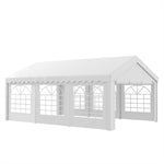 Garden Gazebo Portable Carport Shelter W/removable Sidewalls | Large | White