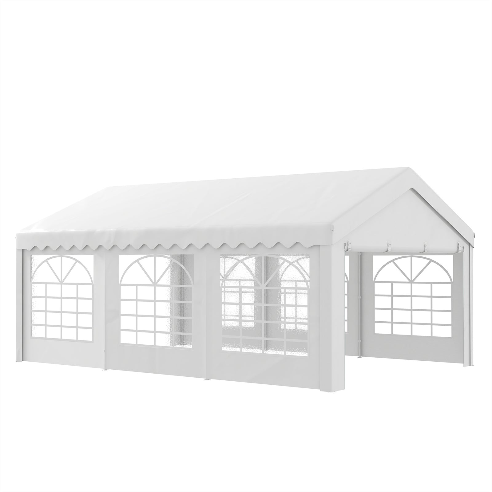 Garden Gazebo Portable Carport Shelter W/removable Sidewalls | Large | White