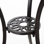 3 Pcs Coffee Table Chairs Garden Furniture Set W/ Hole