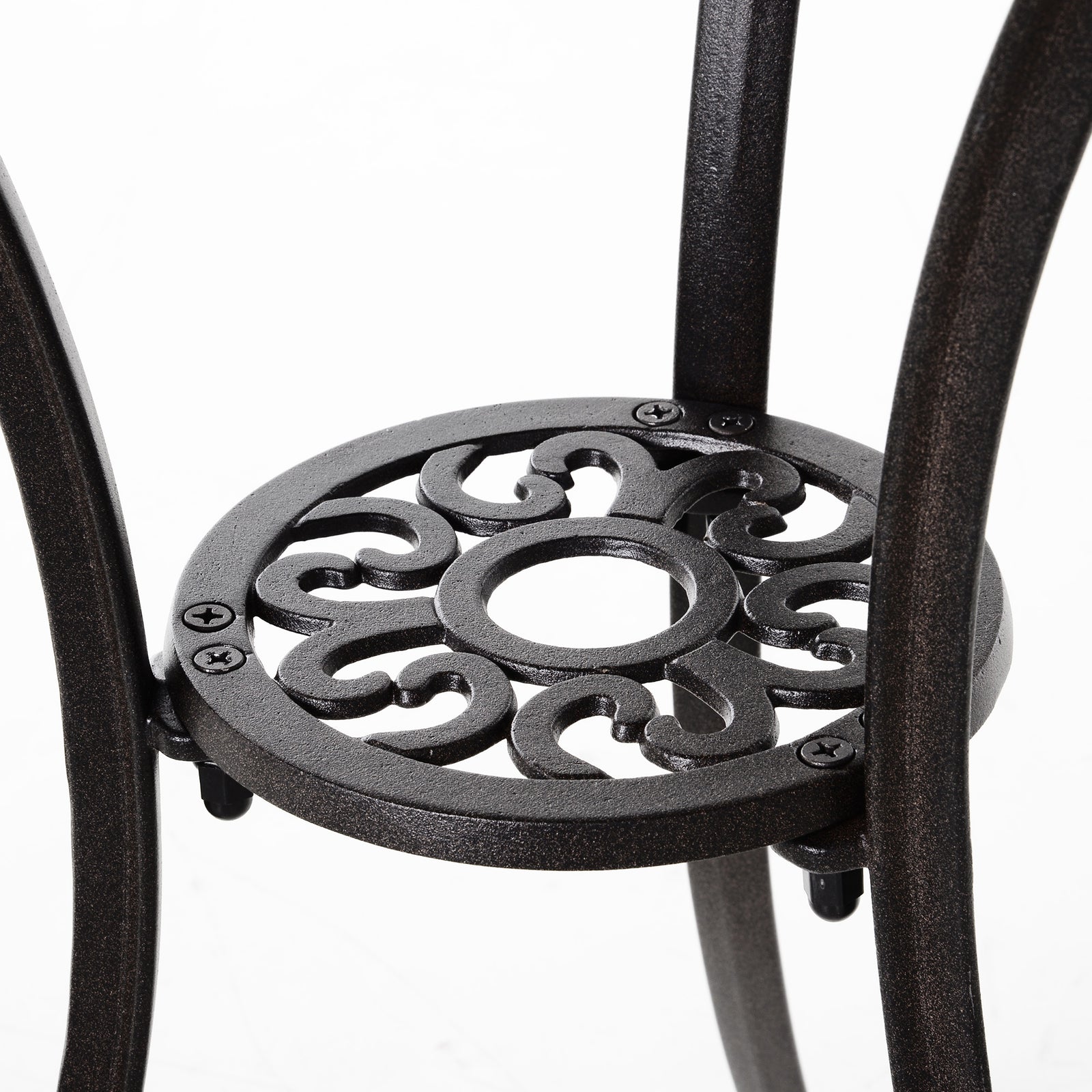 3 Pcs Coffee Table Chairs Garden Furniture Set W/ Hole