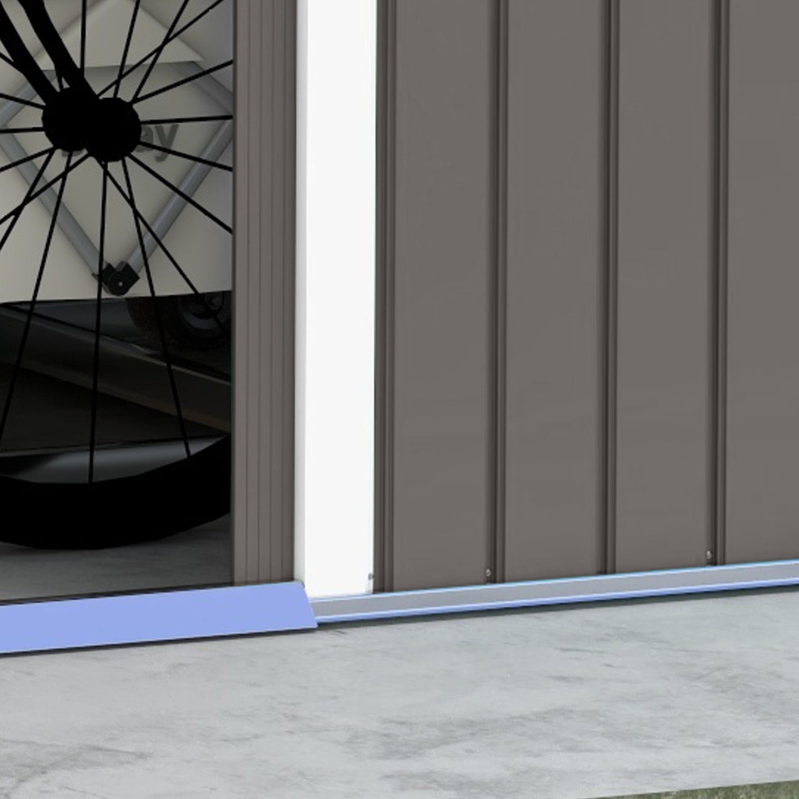 Garden Shed Storage Unit With Locking Door Floor Foundation | Medium | Gray