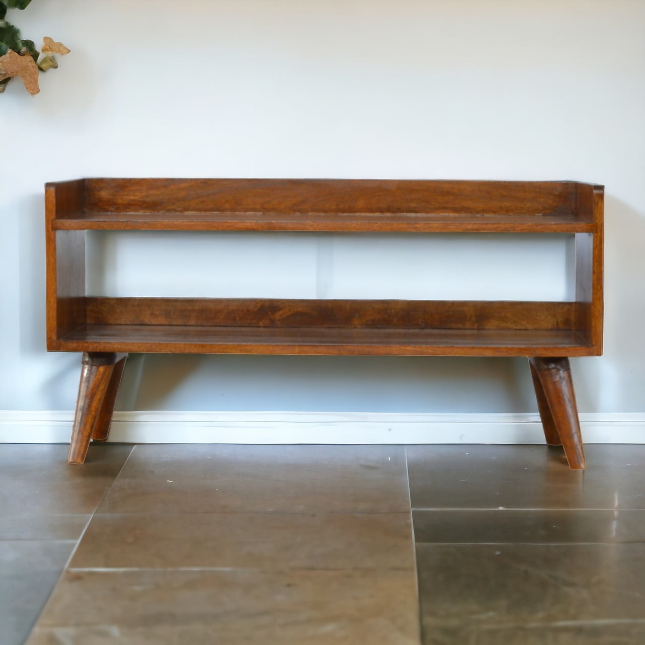 Solid Wood Chestnut Nordic Storage Bench