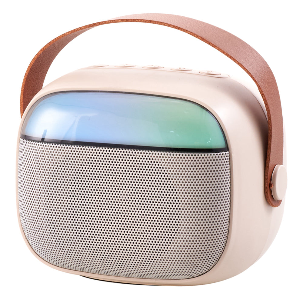 Portable Karaoke Speaker With Two Wireless Microphones And Rgb Lights | White