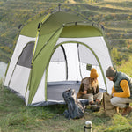 3 Man Pop Up Tent Automatic Camping Backpacking Dome Shelter | Green