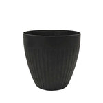 36cm Tall Round Ribbed Effect Black Rubber Planters - Indoor Outdoor Planter | Set-of-1