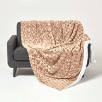 Geometric Triangle Velvet Throw | 160cm x 200cm | Brown