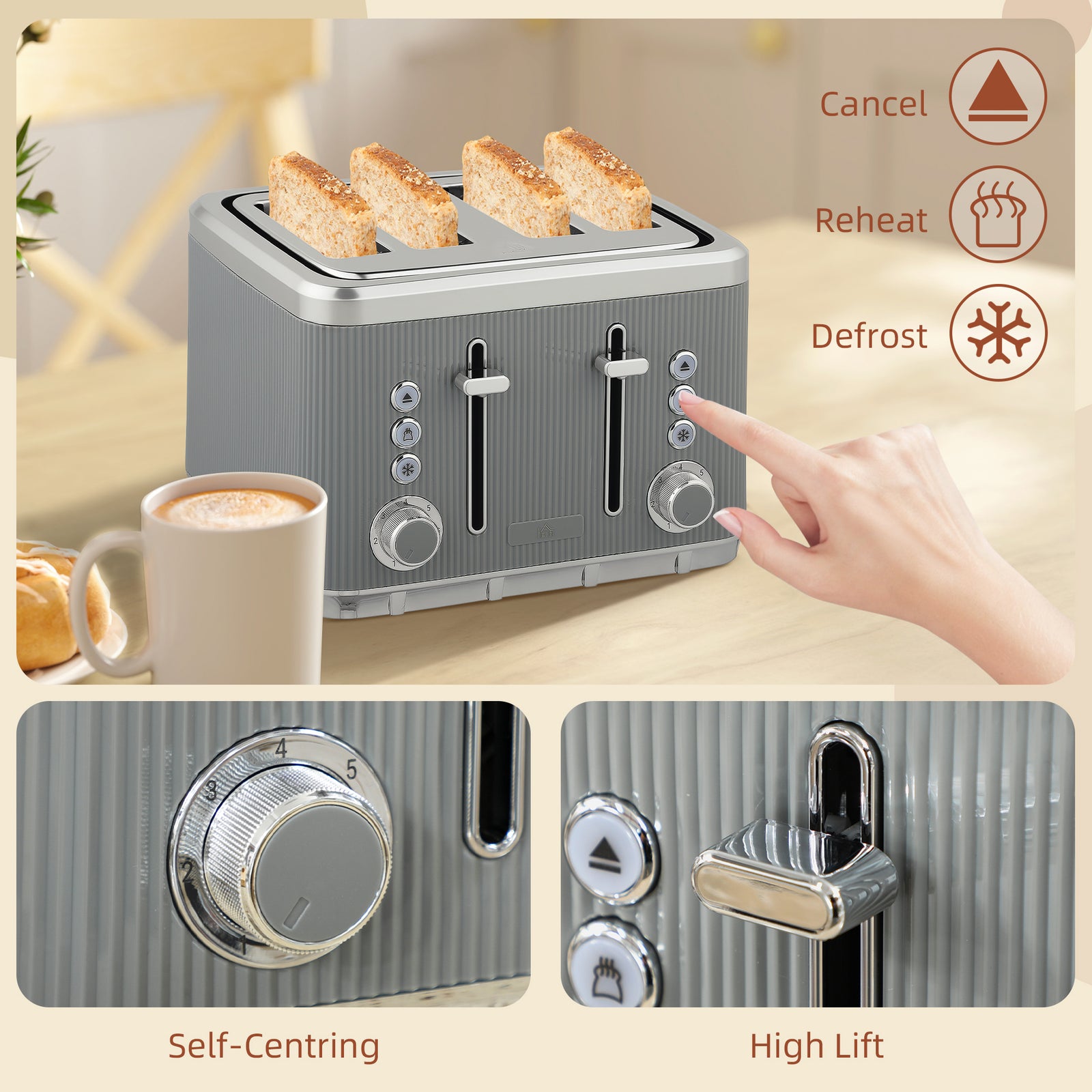 Rapid Boil Kettle & Toaster Set | Tan