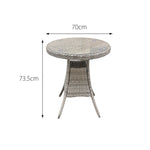 Hampton Rattan 2 Seat Bistro Set In Dove Grey | 2 Seat | Light Grey