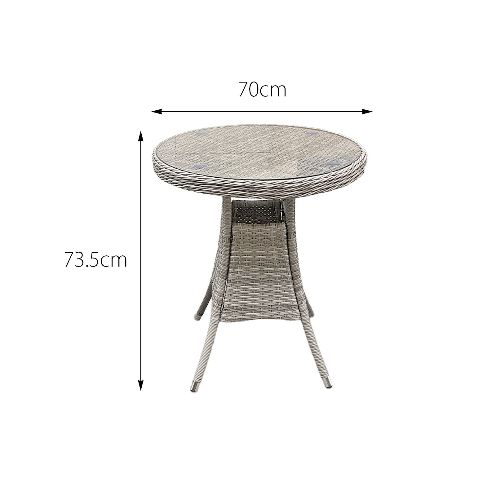 Hampton Rattan 2 Seat Bistro Set In Dove Grey | 2 Seat | Light Grey