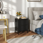 Chest Of Drawers, 2 Fabric Drawer Dresser, Aluminium Handles | Black