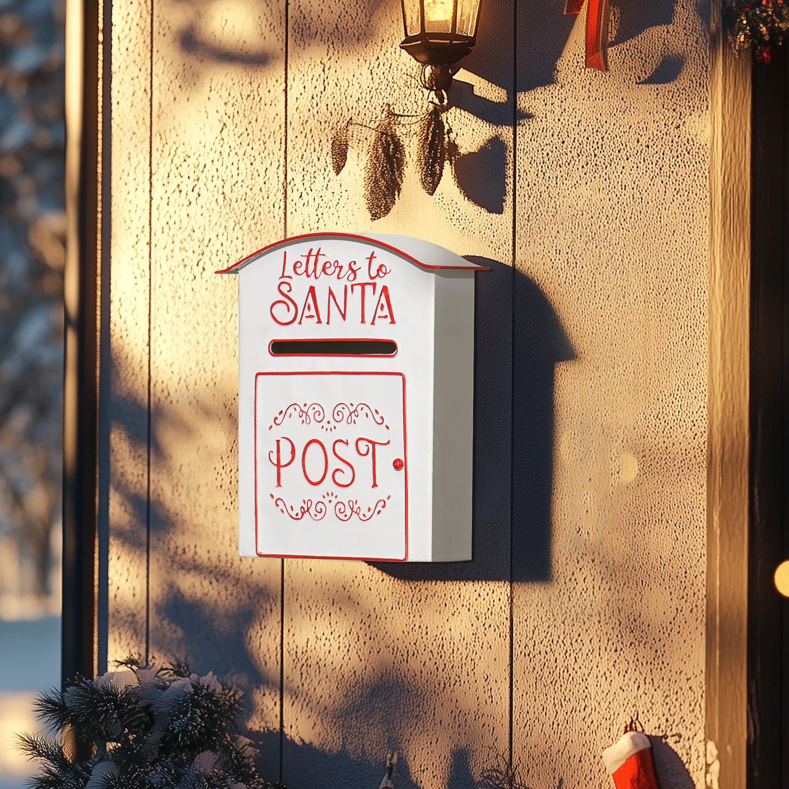 Christmas Post Box Wall Mounted Santa Mailboxion