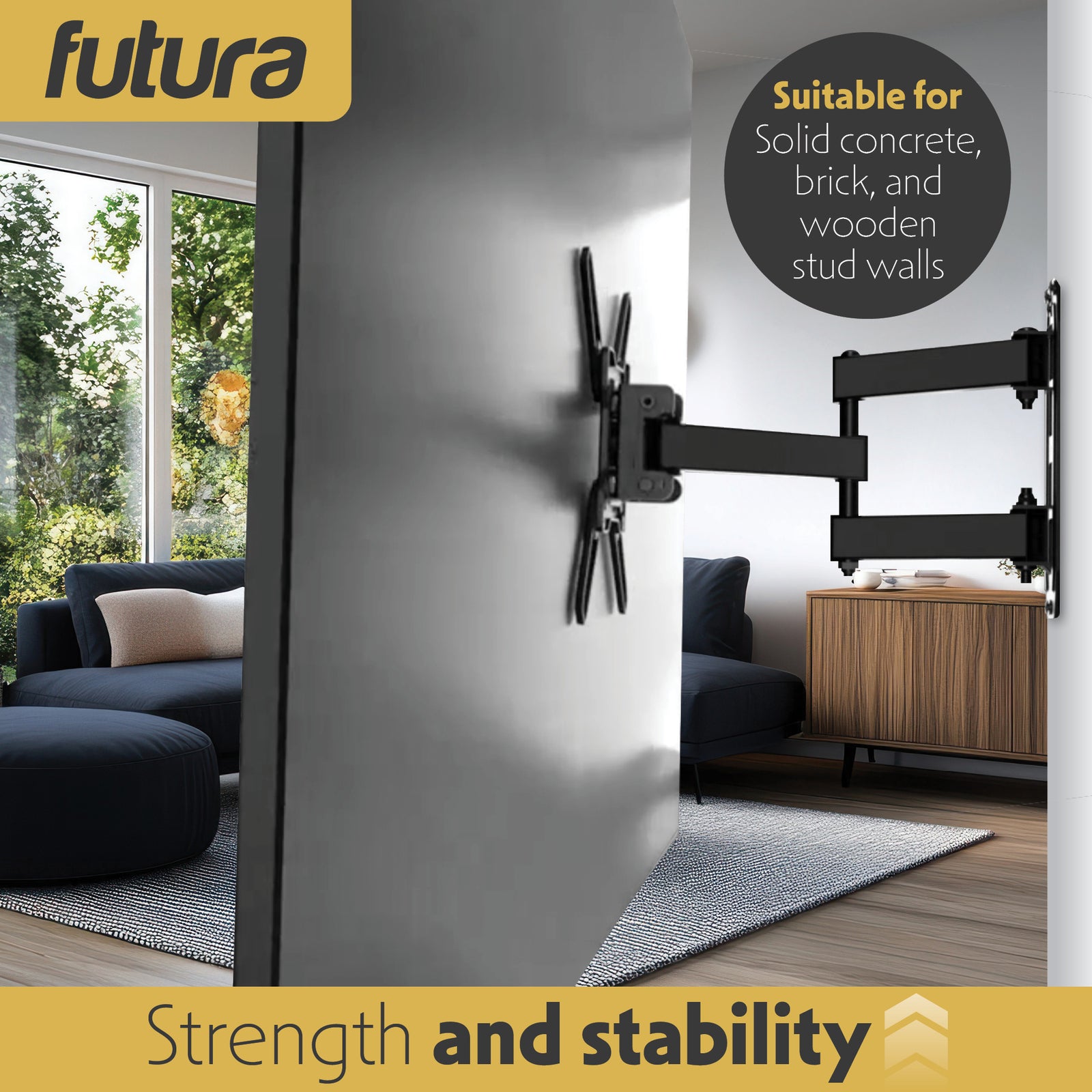 Universal Tv Wall Bracket Mount For 13-43 Inch Tvs, Tilt, Swivel & 90 Rotation, Vesa 75x75mm To 200x200mm, 20kg Max Load