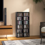Set Of 2 Cd Storage Units Adjustable Shelves High Gloss | One Size | Black