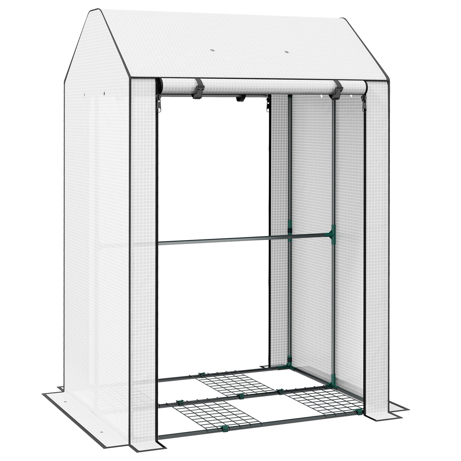 Portable Greenhouse W/ 4 Shelves & Vents 100x80x150cm
