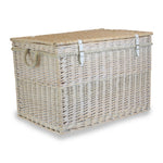 Wicker Large White Wash Finish Storage Basket | White