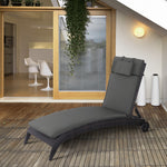 Garden Sun Lounger Chair Cushion Reclining Relaxer Outdoor | Gray