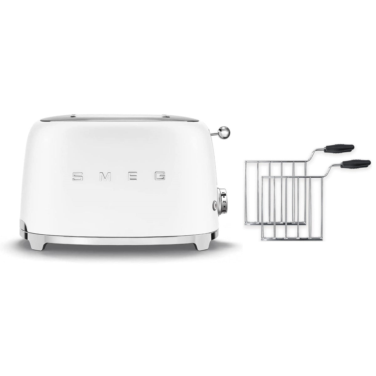 Tsf01 Matte 2 Slice Toaster + 2-sandwich Racks | White