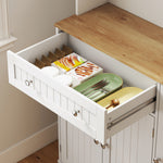 Pantry Storage Cabinet With Adjustable Shelves And 4 Door Racks | White