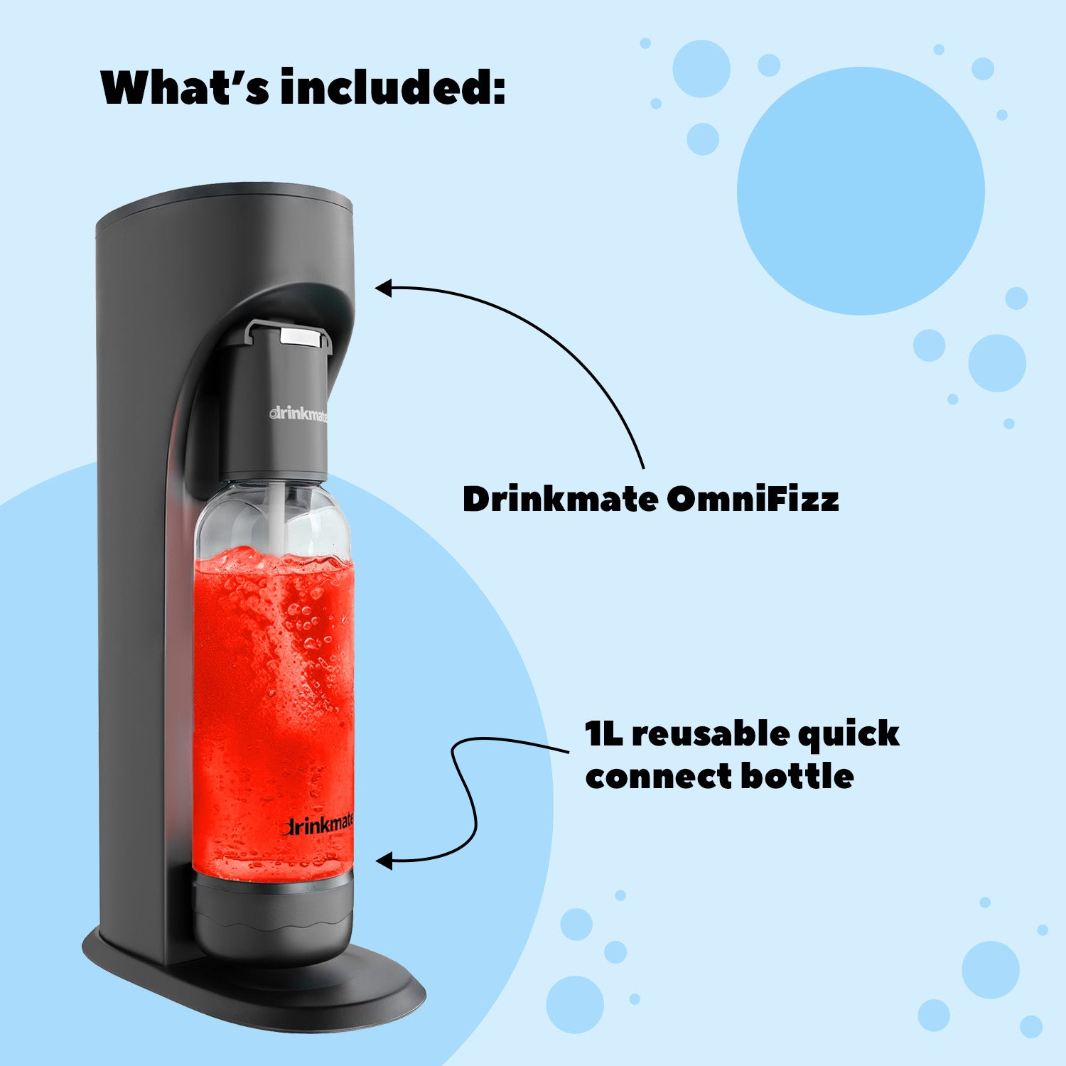 Omnifizz Soda Maker, Sparkling Water Maker, Machine Only | White