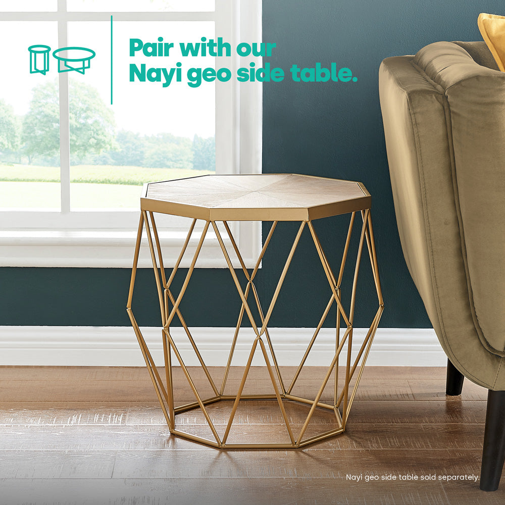 Nayi Geometric Gold Coffee Table