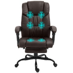Pu Leather Massage Office Chair 6 Vibration | Brown