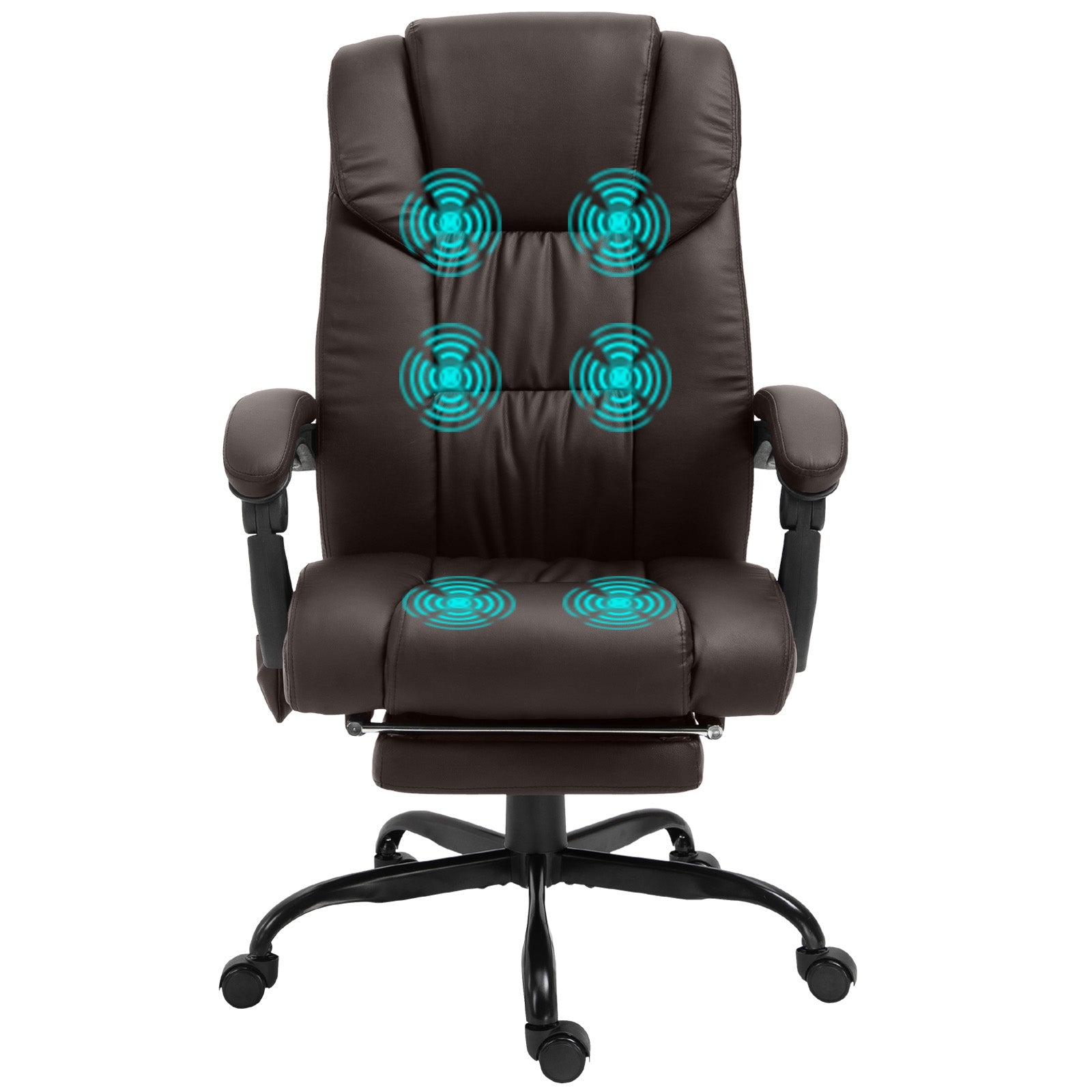 Pu Leather Massage Office Chair 6 Vibration | Brown