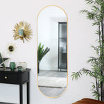 40x150cm Modern Oval Metal Full Length Wall Mirror Gold