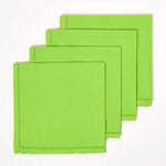 Plain Cotton Fabric 4 Napkins Set | 45cm x 45cm | Lime Green