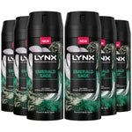 Fine Fragrance Collection Emerald Sage Deodorant Body Spray 150ml, 6 Pack