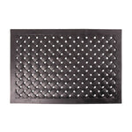 HOMESCAPES Black Braided Rubber Non Slip Doormat