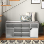White Padded Shoe Storage Bench