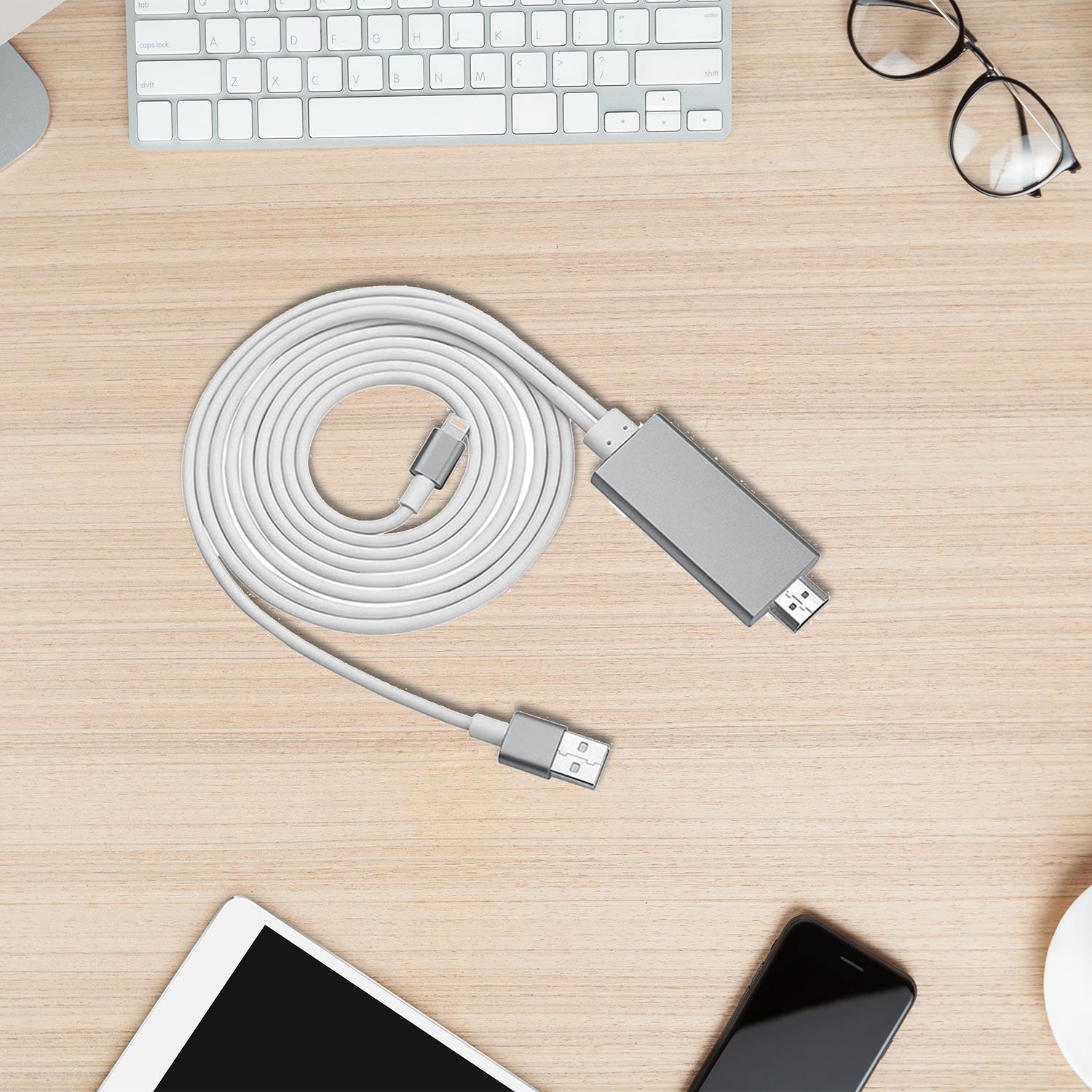 Full Hd Support Hdmi Connector Cable For Phone/pad | Gray