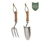 Garden Life Hand Fork & Trowel Set, Lightweight Stainless Steel With Ash Handles