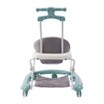 Adjustable Baby Walker, Foldable Walker, Multifunctional Baby Walker, Feeding Tray, Interactive Music, Toys, Wheel Safety Breaks | Cyan