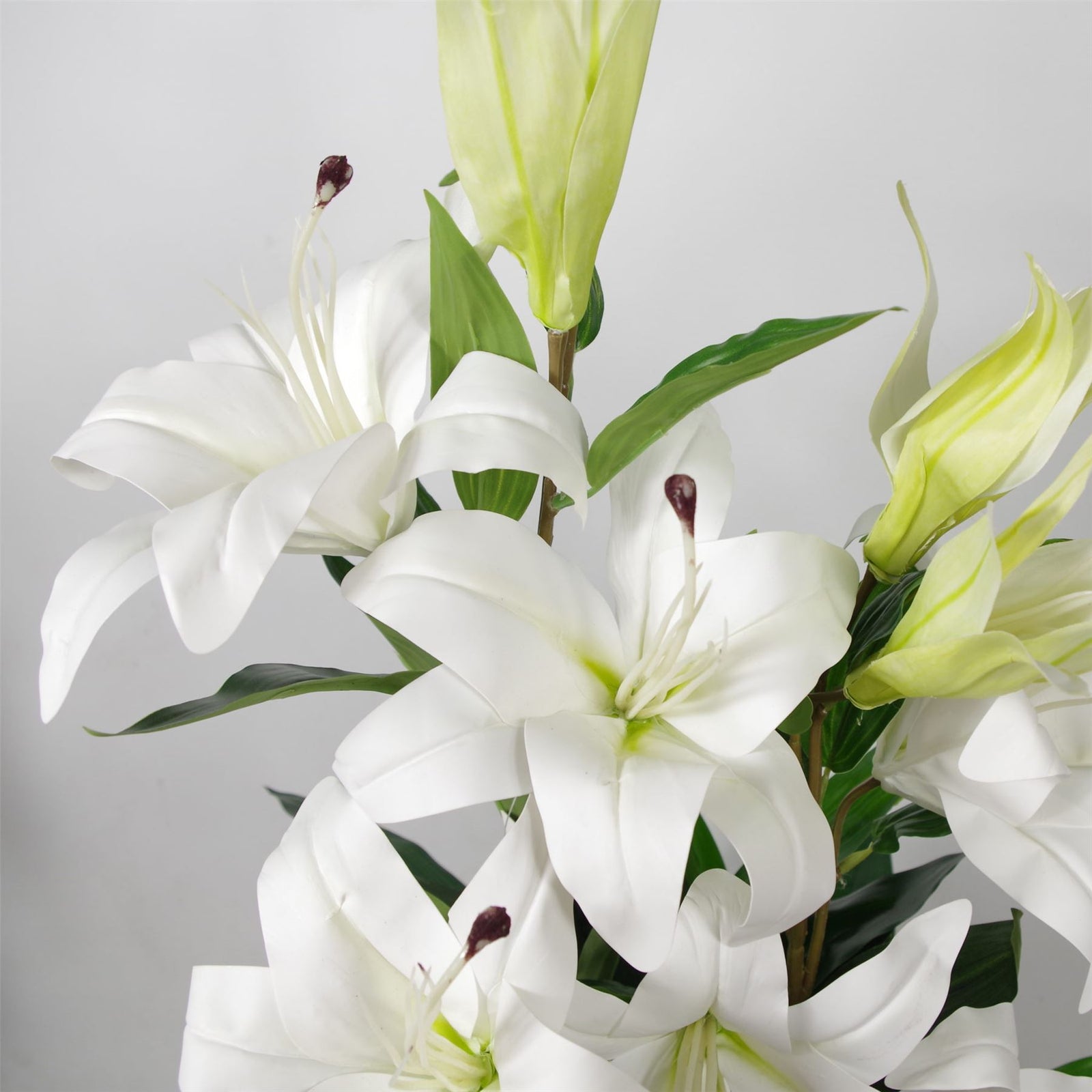 Artificial 90cm Lily Stargazer Style Lillies Plant Large Flowers Pink