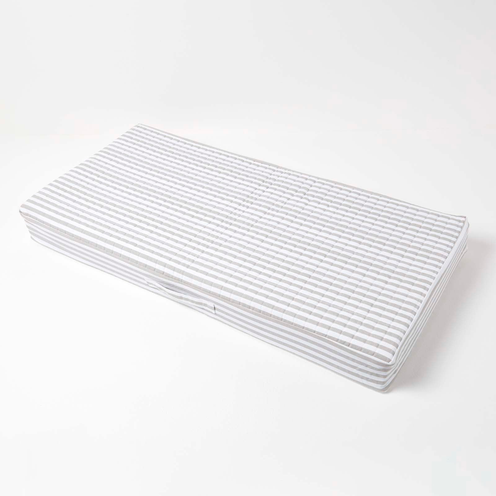Quilted Cotton 2 Seater Orthopaedic Booster Cushion Cover | 50cm x 100cm | Grey & White