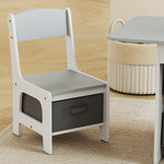 Kids Table And Chair Set With 6 Removable Drawers | Light Grey