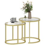 2 Pcs Modern Coffee Table With Tempered Glass Side Tables | Clear