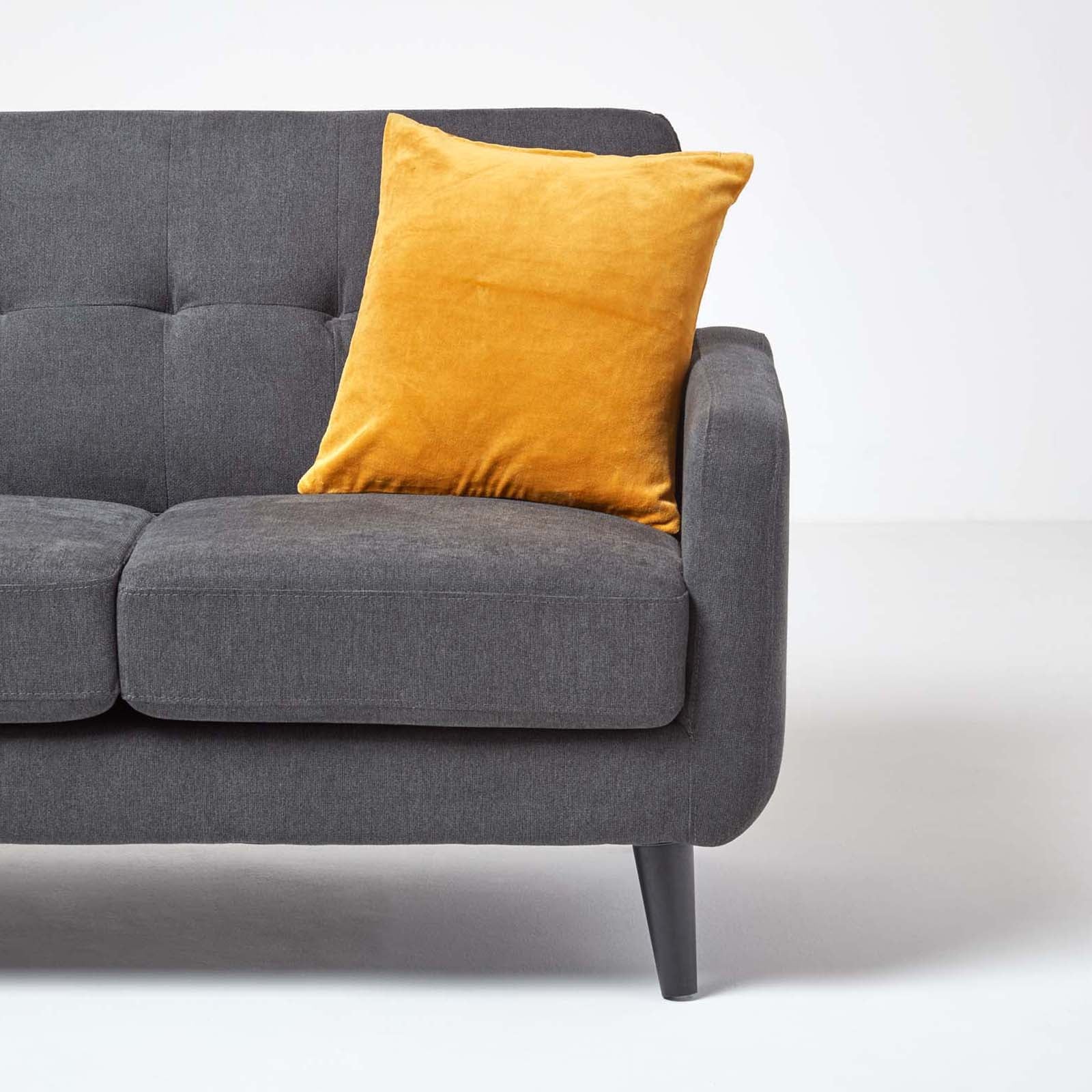 Set Of 2 Velvet Cushion Covers | 40cm x 40cm | Mustard