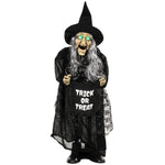 HOMCOM 37" Animated Witch Halloween Decoration With Light Up Eyes For Party