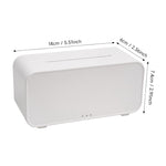 Ultrasonic Essential Oil Diffuser With Flame Effect, 7 Led Ambient Lights, Timer & Auto Shut-off | White